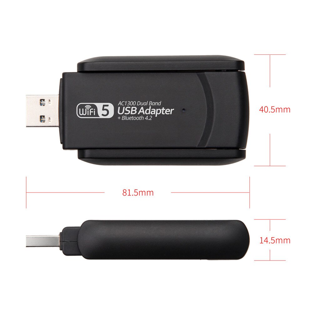 Đầu chuyển đổi dongle thẻ mạng wifi không dây AC 1300Mbps 5.8G/ 2.4G LAN USB 3.0 bluetooth 4.2 802.11ac cho laptop