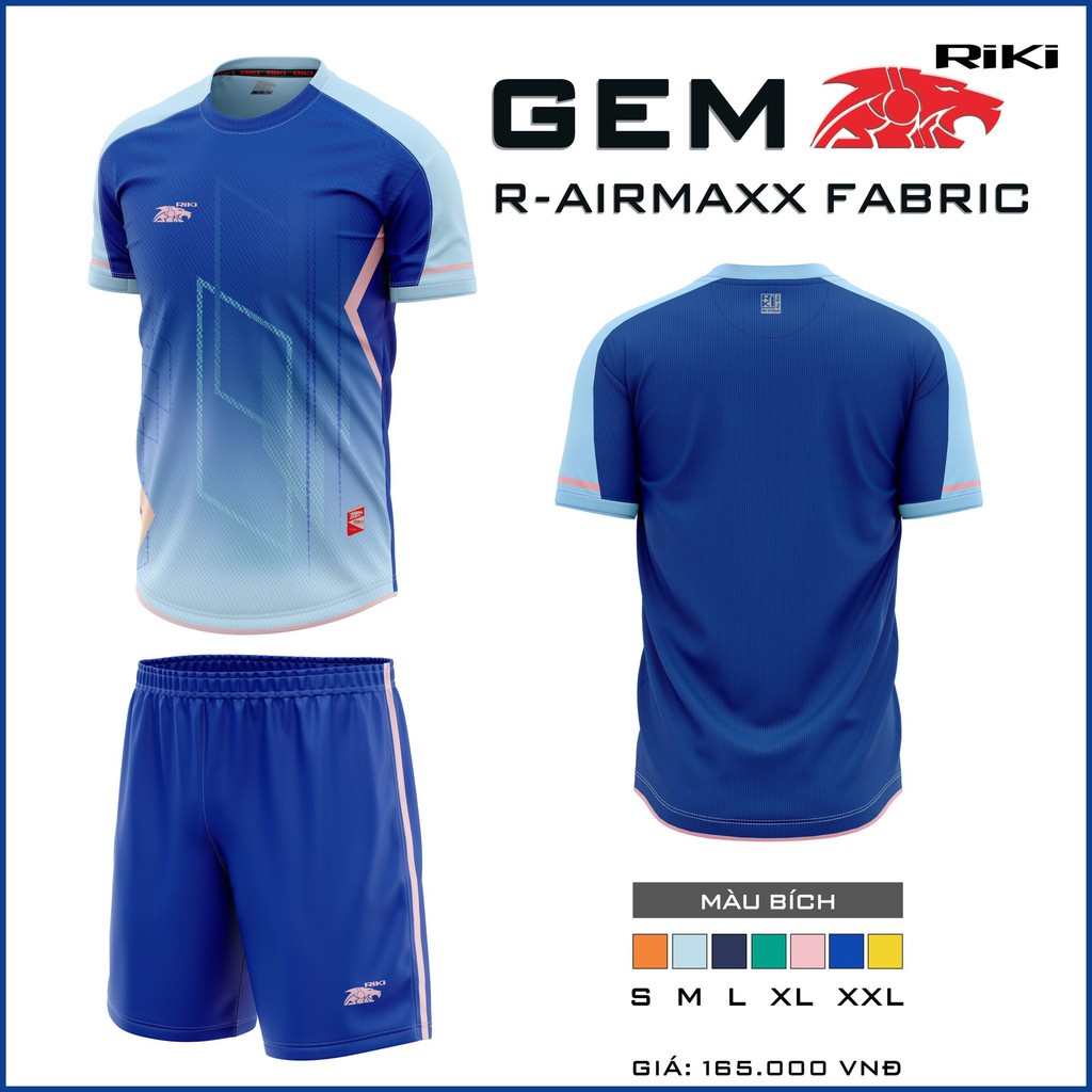 Quần Áo Bóng Đá Riki Gem - Chất Vải Mè R-Airmaxx Cao Cấp - Thoáng Khí, Thấm Hút Mồ Hôi