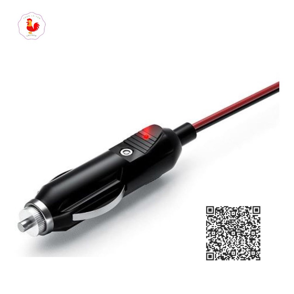Đầu cắm tẩu sạc DC 12v 24V 10A cho xe hơi có dây dài 1,5m