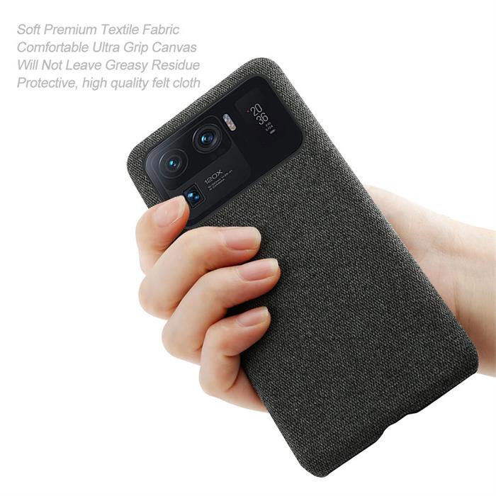 Ốp Điện Thoại Da Phối Vải Canvas Cứng Chống Rơi Cho Xiaomi Mi11 Ultra 11Ultra 11T Pro