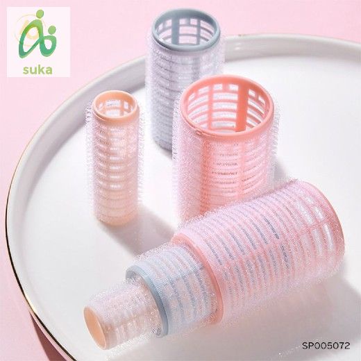 Lô uốn mái mưa tự dính có kẹp đỡ, lô uốn tóc xoăn Hàn Quốc size 4cmx6cm