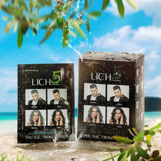 Dầu Gội Thảo Dược Đen Tóc Lich5 Hộp 10 gói