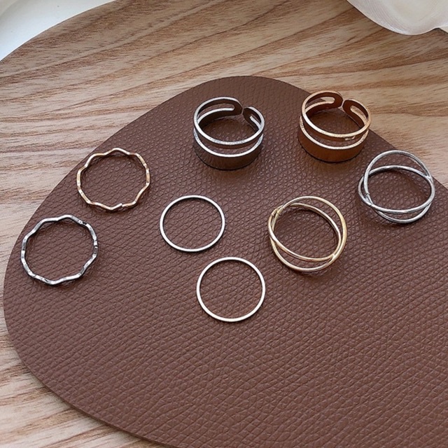 set nhẫn 5 cá tính phong cách hàn quốc unisex