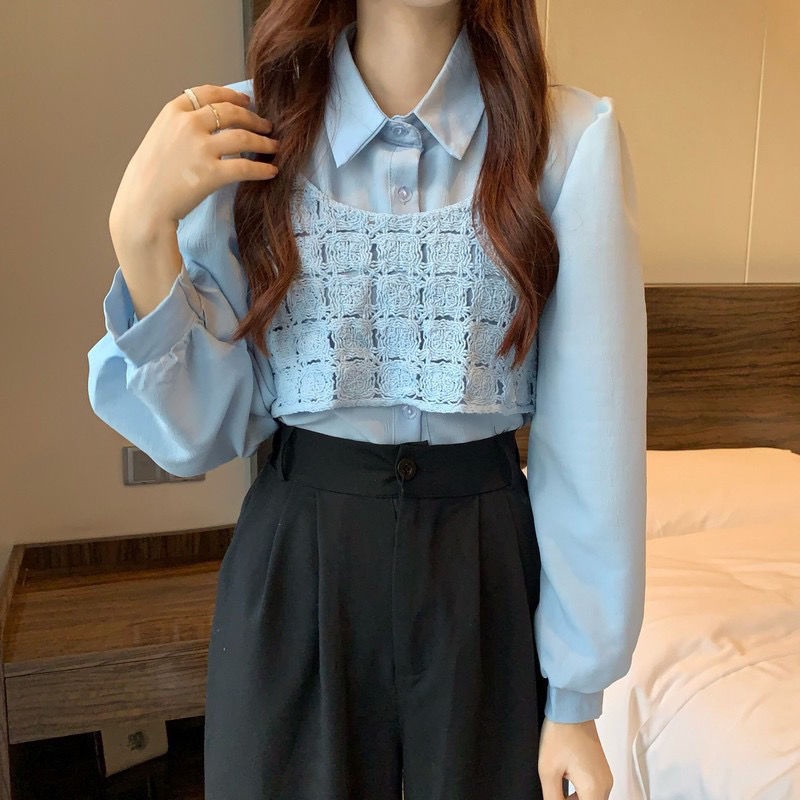 Set Áo Voan Tay Phồng + Áo Hai Dây Và Quần Ngắn Thời Trang Nữ Tính