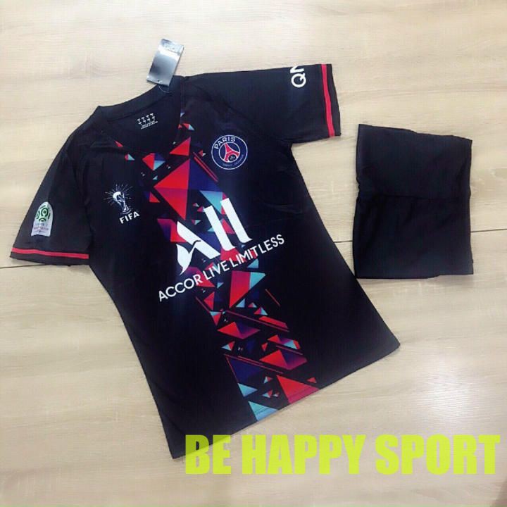 🏆 Áo Thể Thao Nam Paris Saint German (PSG) Xanh Đen Kẻ Giữa Đẹp Lạ - Quần Áo Đá Bóng PP Bởi Be Happy Sport