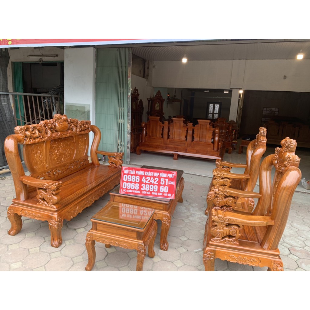 Bộ bàn ghế Nghê Đỉnh gỗ lim