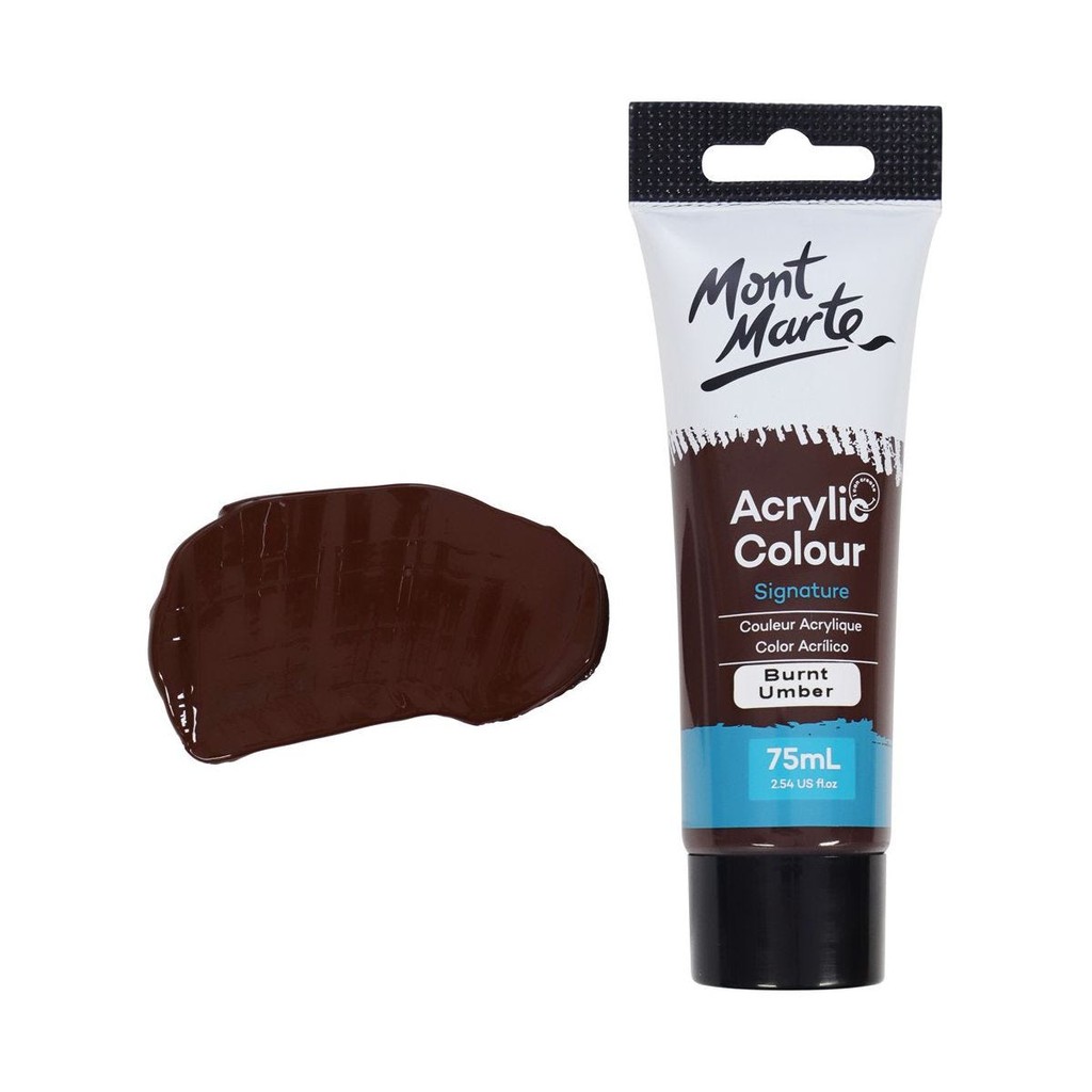 Màu Acrylic Mont Marte 75ml - Burnt Umber - Acrylic Colour Paint Signature 75ml (2.54oz) - MSCH7527