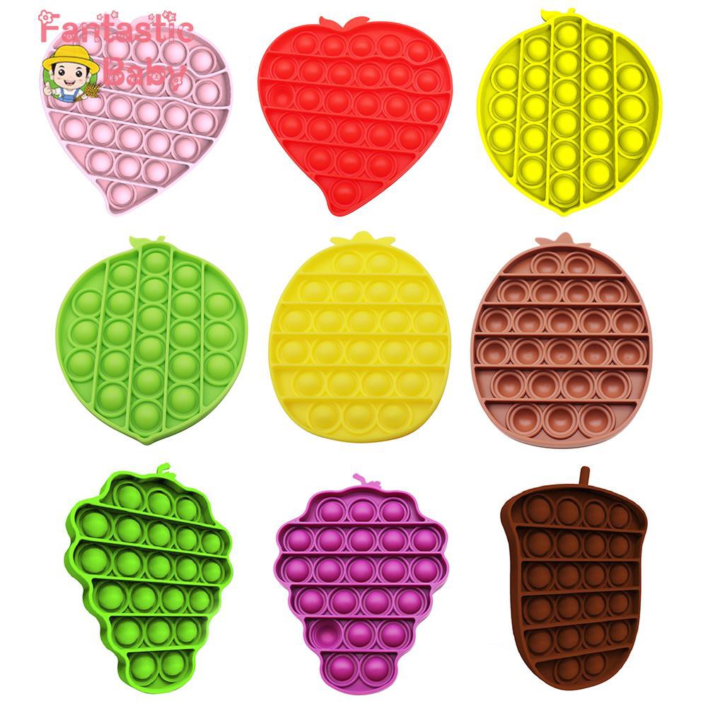 [❥Fbaby]Fruit Shape Push Bubble Sensory Toys Autism Anti-stress Toys Puzzle Game