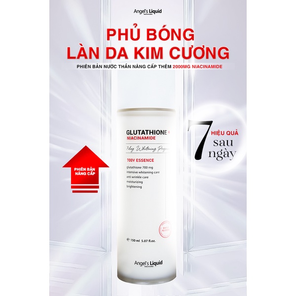 Nước Thần Dưỡng Trắng Angel's Liquid Glutathione + Niacinamide 7Day Whitening Program 700V Essence 150ml