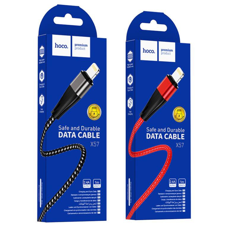 Dây cáp sạc nhanh Hoco X57 2.4A dây dù siêu bền, truyền tải dữ liệu dài 1m Chính hãng - bizotech