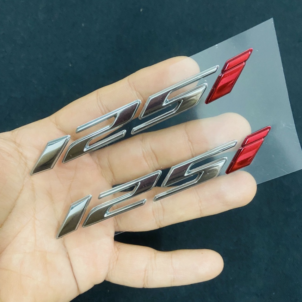 Tem logo số 125i chất liệu nhựa nổi xi bóng cao cấp thích hợp dán xe VARIO, WAVE 125, FU LED, CLIC