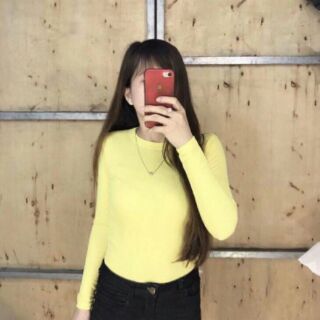 Áo thun cotton gân dang len mỏng