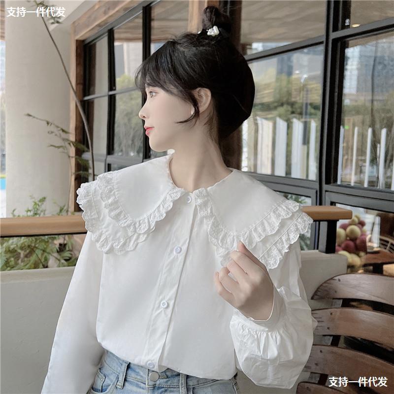 Áo sơ mi cổ ren hai tầng tiểu thư nhiều màu