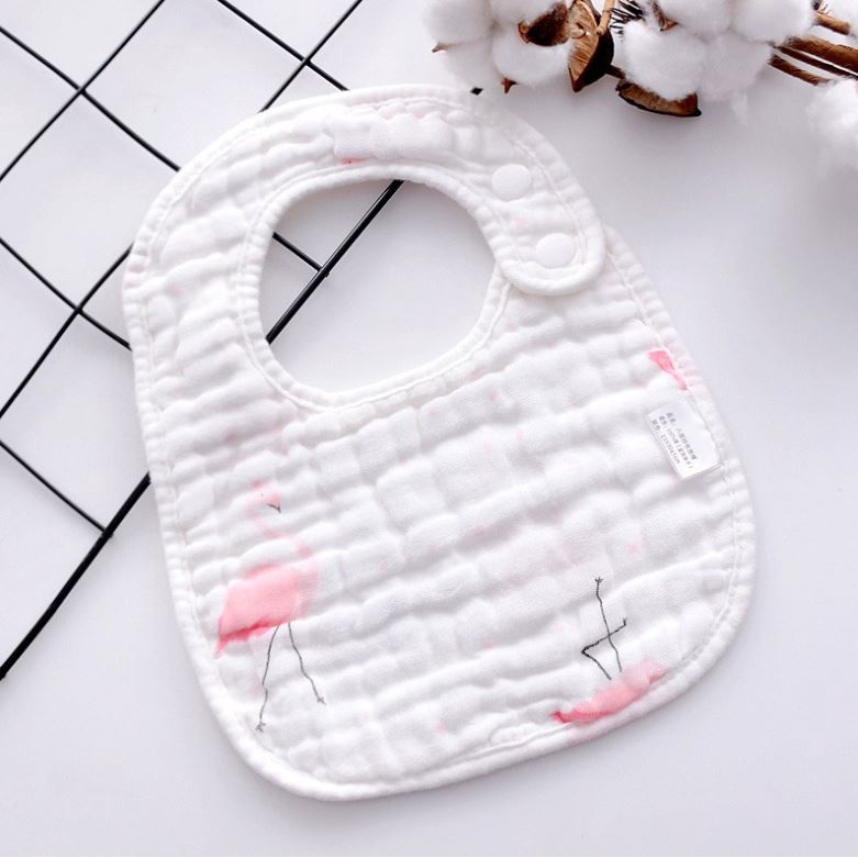 Yếm vuông yếm chữ U cúc bấm bên vai chất liệu vải xô nén 8 lớp