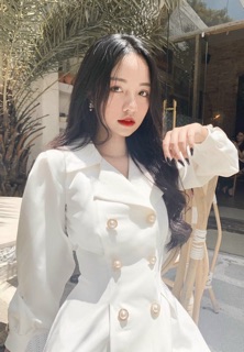 ĐẦM VEST NÚT BO EO