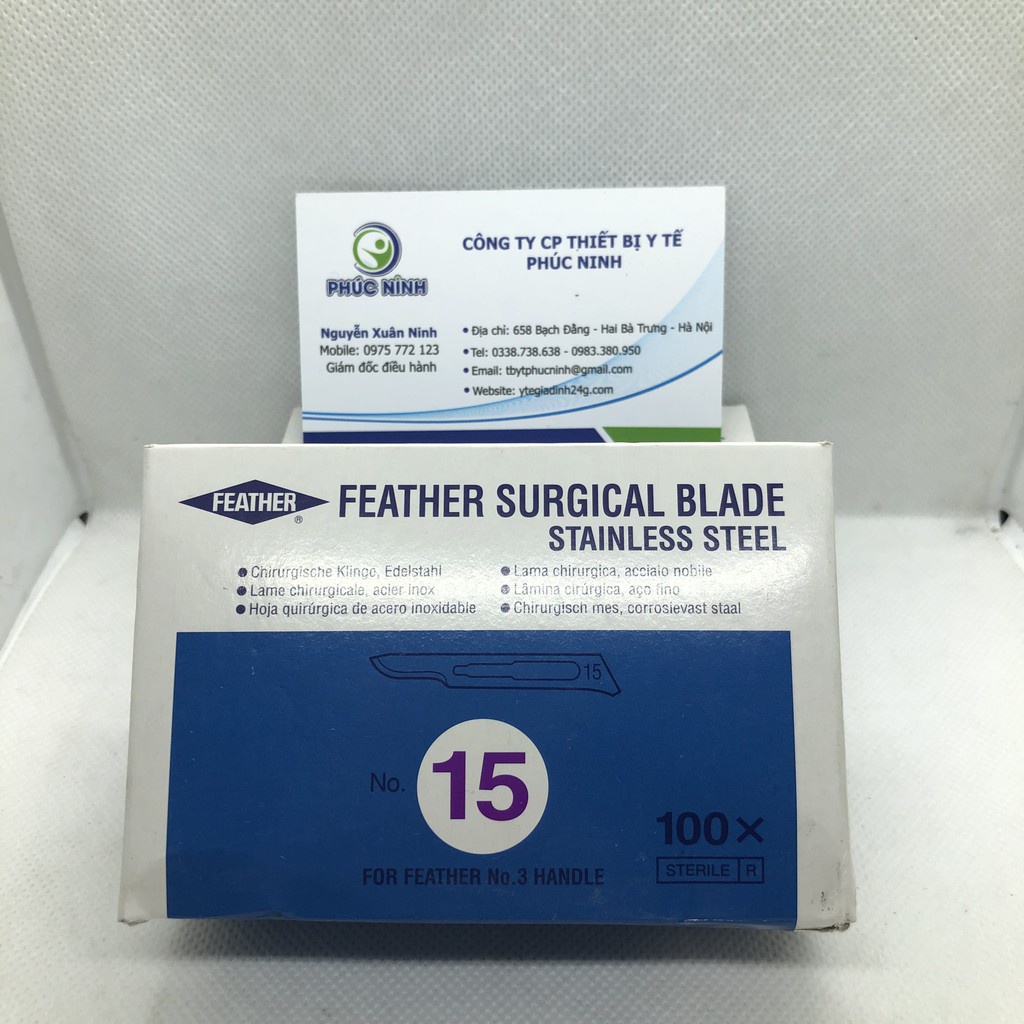 Lưỡi dao mổ phẫu thuật Nhật Frather [Hộp 100c]