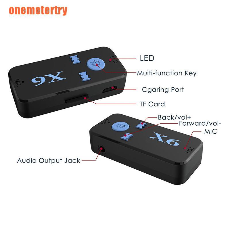 X6 Wireless Bluetooth Receiver 3.5mm Jack AUX Audio Stereo Music MIC Car