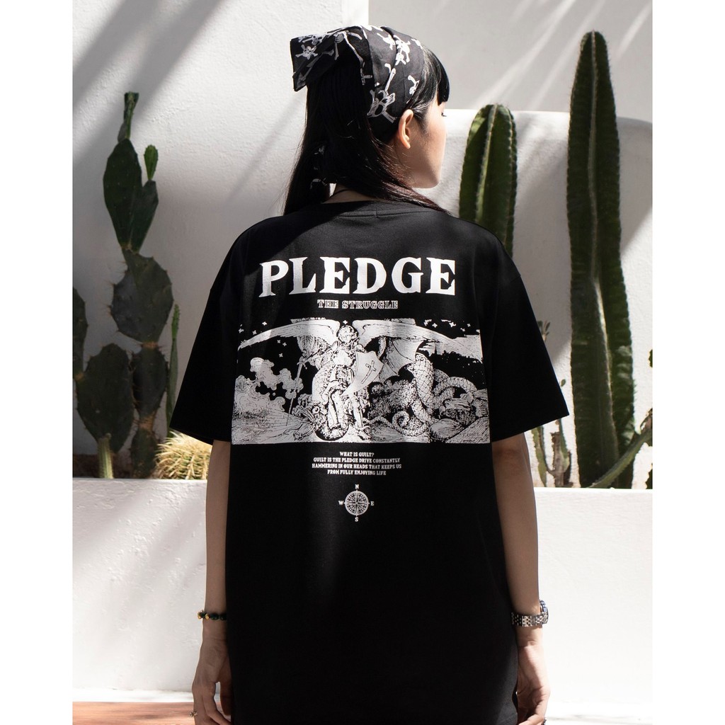 Áo thun Kun Shop PLEDGE Nam nữ Áo thun tay lỡ vải cotton | BigBuy360 - bigbuy360.vn