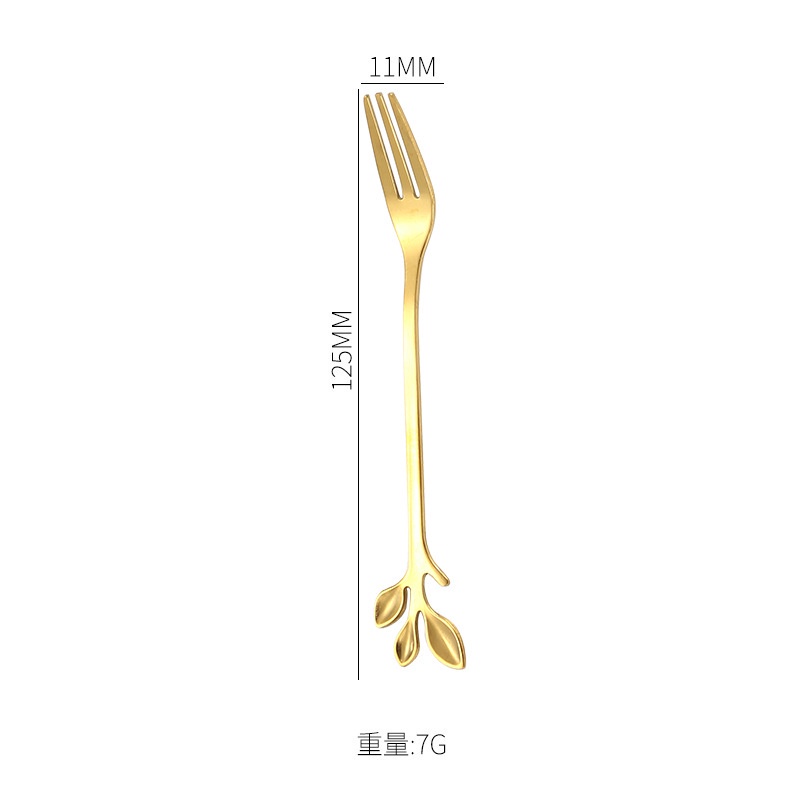 Set nĩa ăn hoa quả, bộ dĩa decor bàn ăn màu vàng đẹp mắt tiện lợi