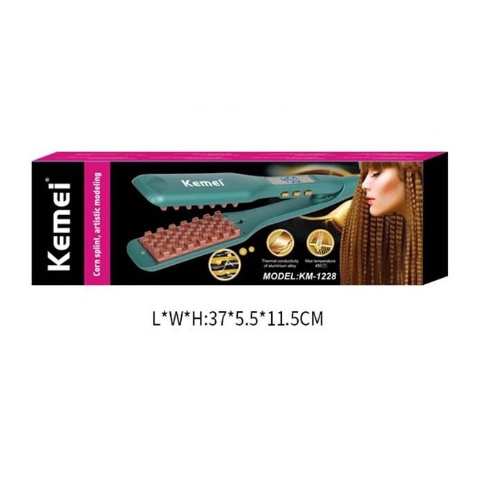 Máy Làm Tóc, Máy dập xù bấm tóc phồng chân tóc chân vuông mẫu mới hot trend km-1228, Bảo hành 24 tháng