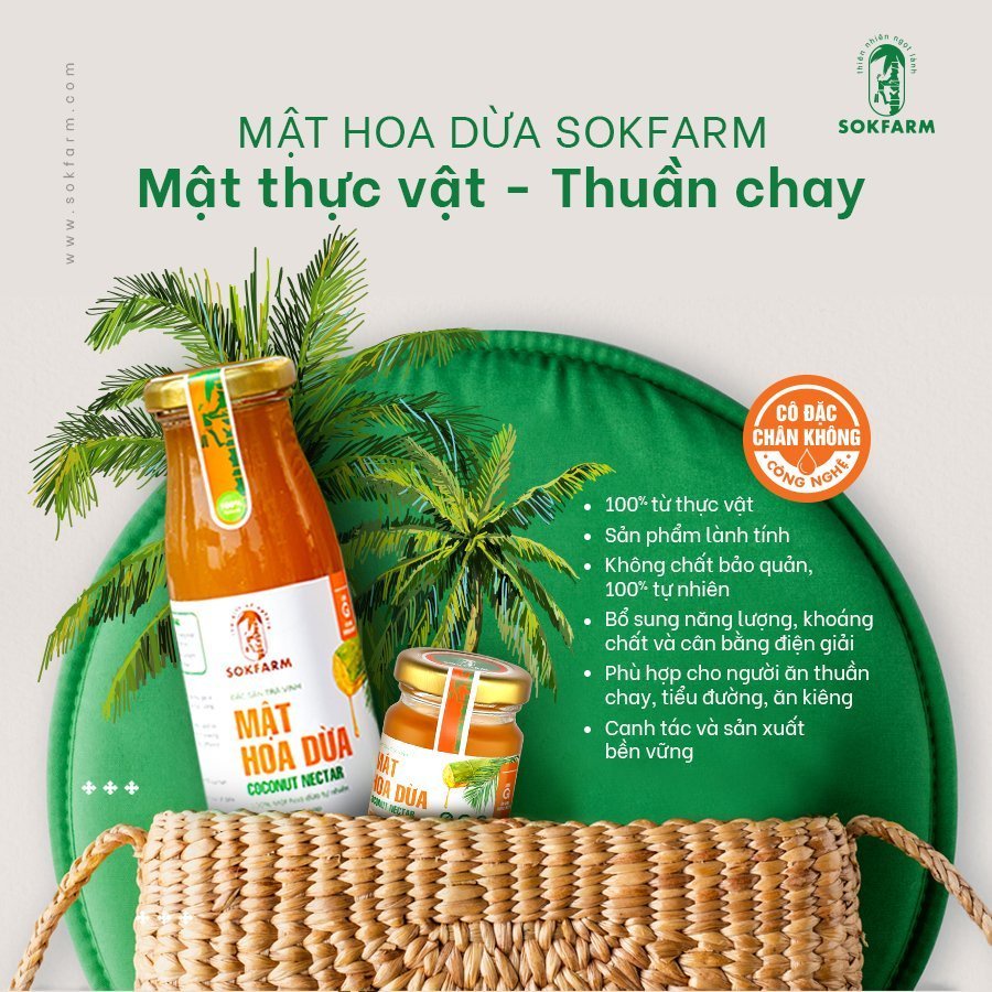 Mật Hoa Dừa Cô Đặc Hữu Cơ SOKFARM nguyên chất