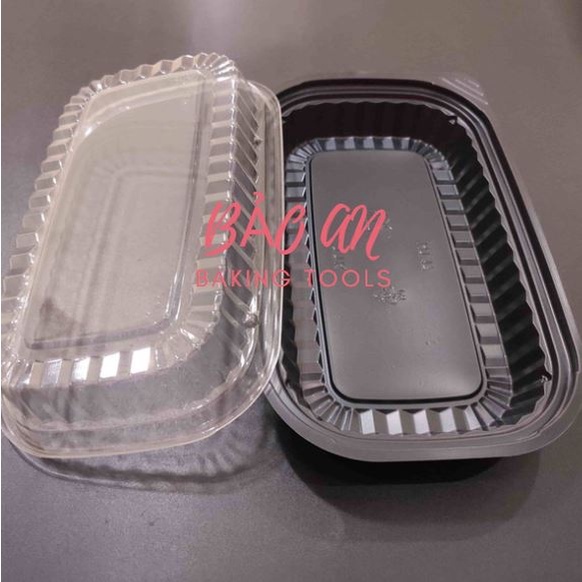 Hộp nhựa chữ nhật đựng bánh/thực phẩm (set 10)