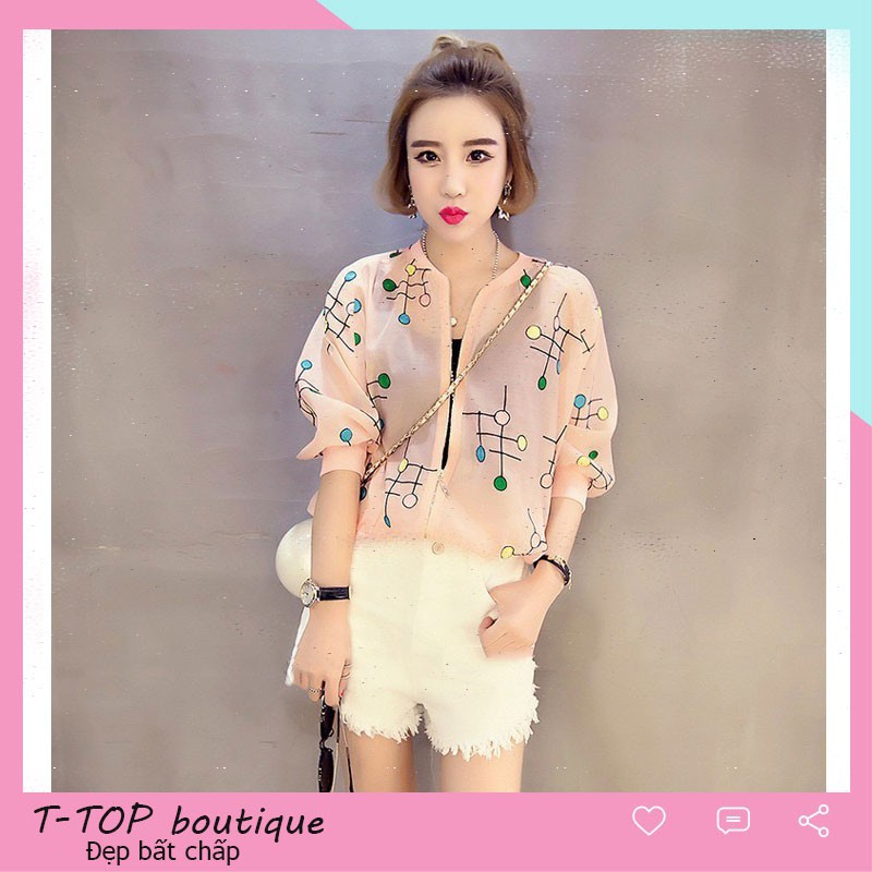 Áo khoác bomber voan họa tiết trẻ trung siêu hot - Áo khoác nữ | BigBuy360 - bigbuy360.vn