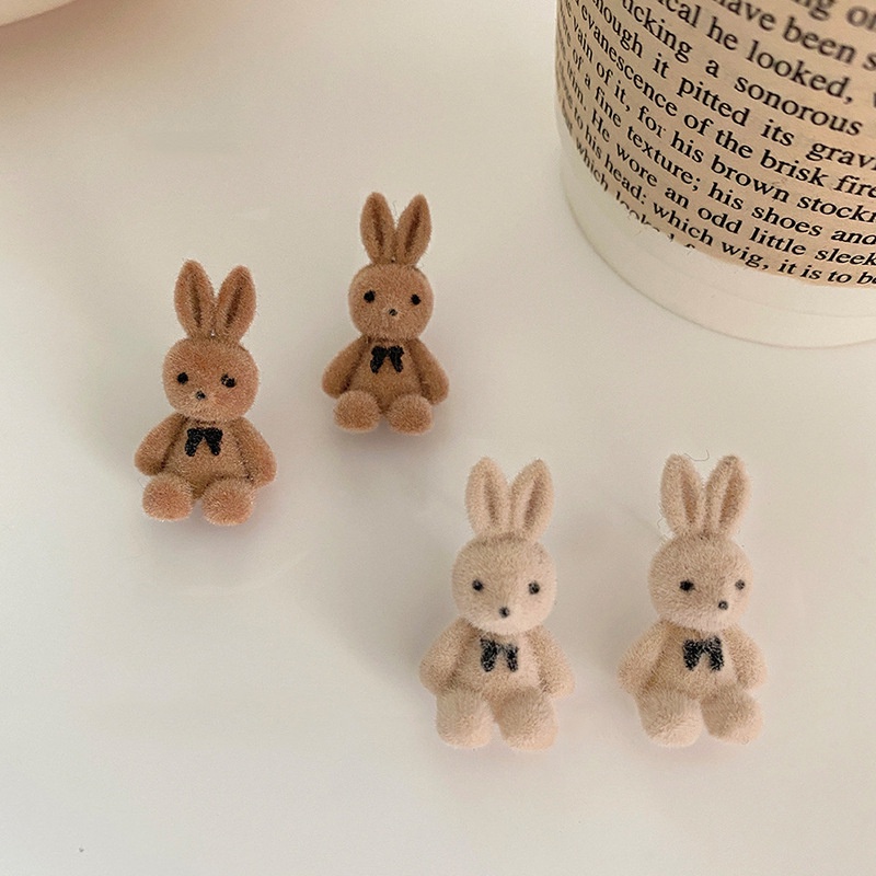 1 Đôi Bông Tai Hình Thỏ Hoạt Hình Phong Cách Hàn Quốc Dành Cho Nữ
