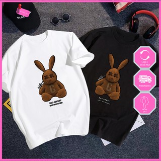 Áo thun nam nữ unisex ngắn tay không cổ đẹp Thỏ Nâu BAD RABBIT (Nhận in áo thun theo yêu cầu)