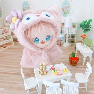 Outfit doll 20cm áo choàng hồng đáng yêu