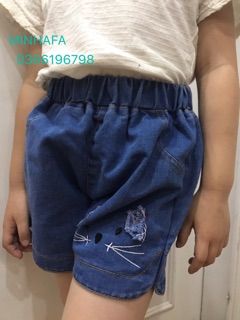 Quần short jean bé gái