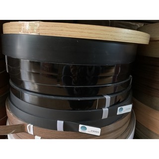 nẹp chỉ nhựa PVC màu đen thường-bóng loại mỏng0,4mm và dày1mm, bản 2-4cm, nẹp chỉ dán cạnh viền mép tủ ván công nghiệp.