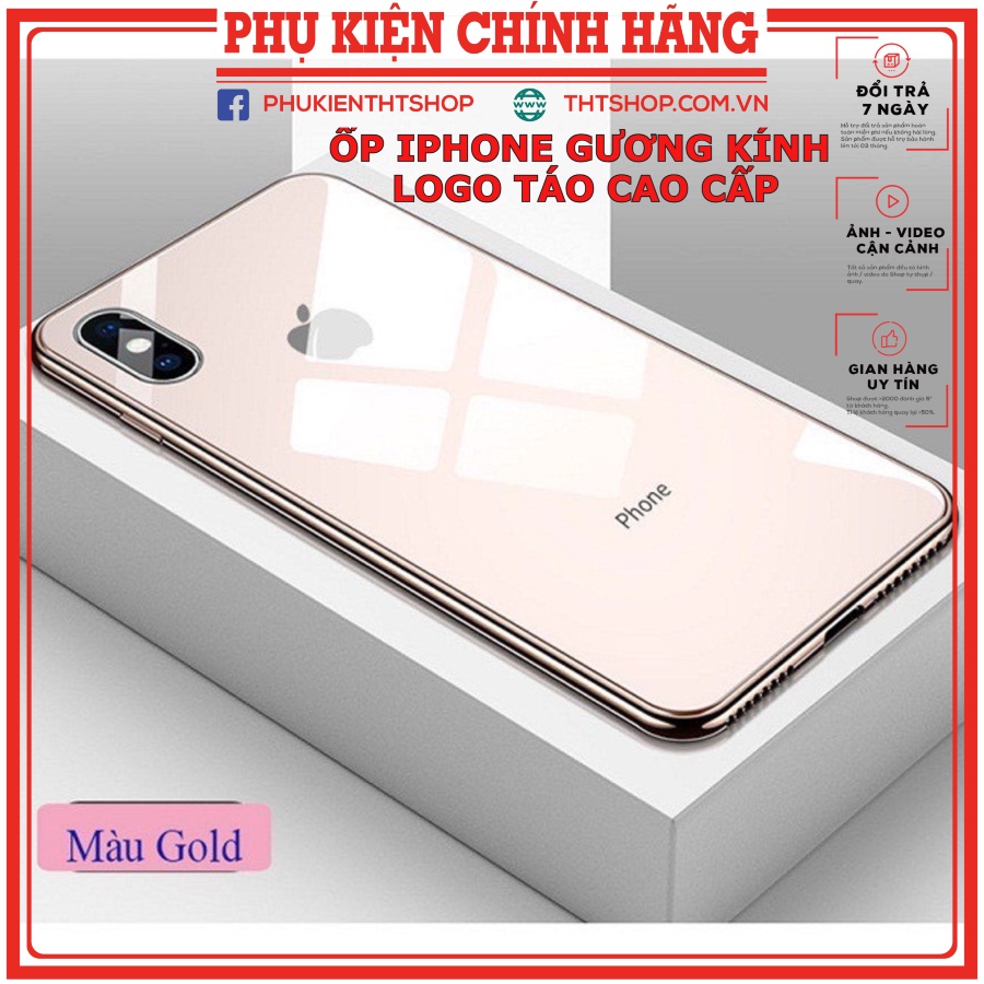 Ốp Lưng IPHONE Kính Cường Lực Logo Táo IPHONE 6 Đến IP 11 HÀNG CAO CẤP.