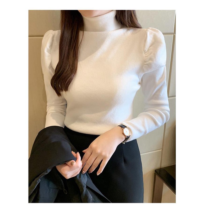 Áo Len Tăm Nhung Tay Bồng Giữ Nhiệt Basic 6 Màu Chất Liệu Len Mềm Mại Co Giãn Thoải Mái | BigBuy360 - bigbuy360.vn