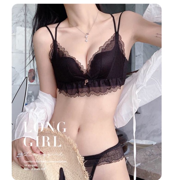 Bộ Đồ lót nâng ngực, Không gọng phối ren mây siêu quyến rũ 359