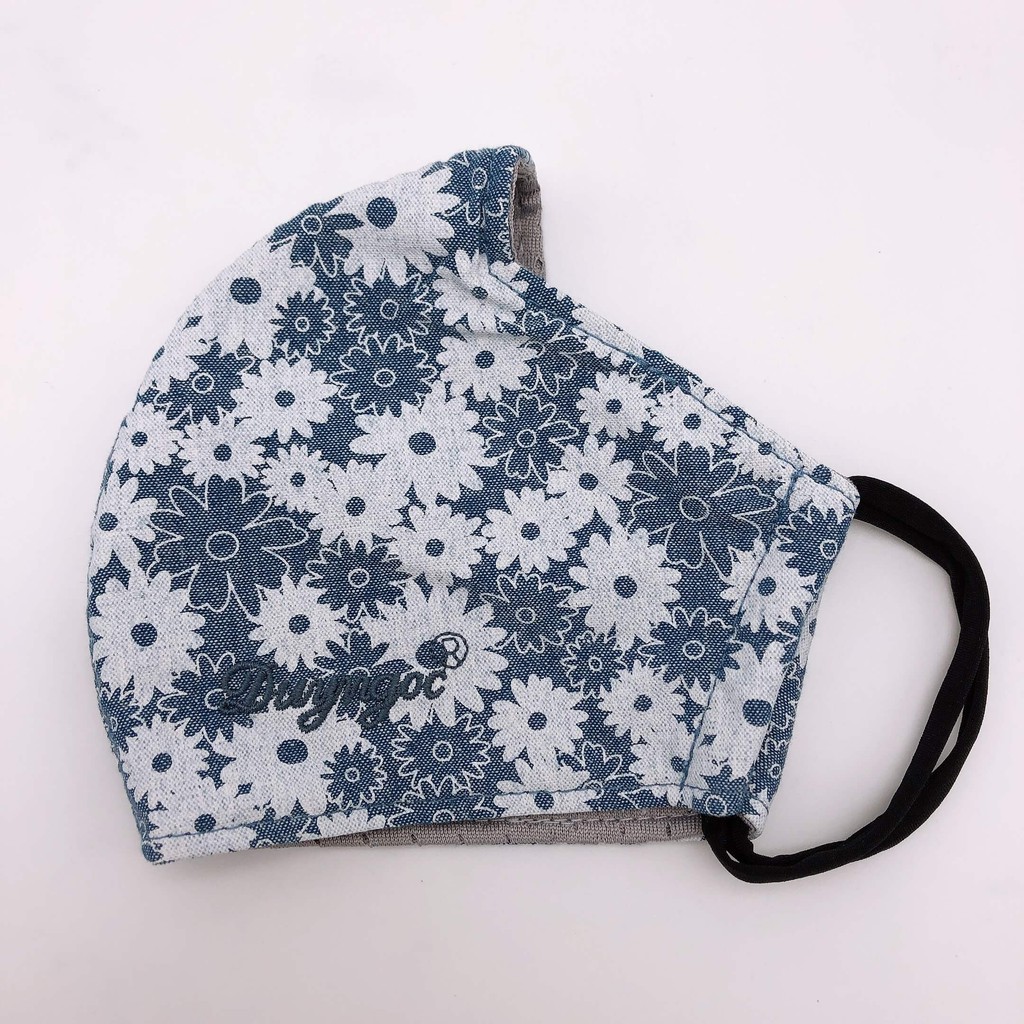Khẩu trang vải cao cấp Duy Ngọc, chất liệu cotton dày dặn - Họa tiết hoa văn - chống nắng, tia UV hiệu quả (8793)