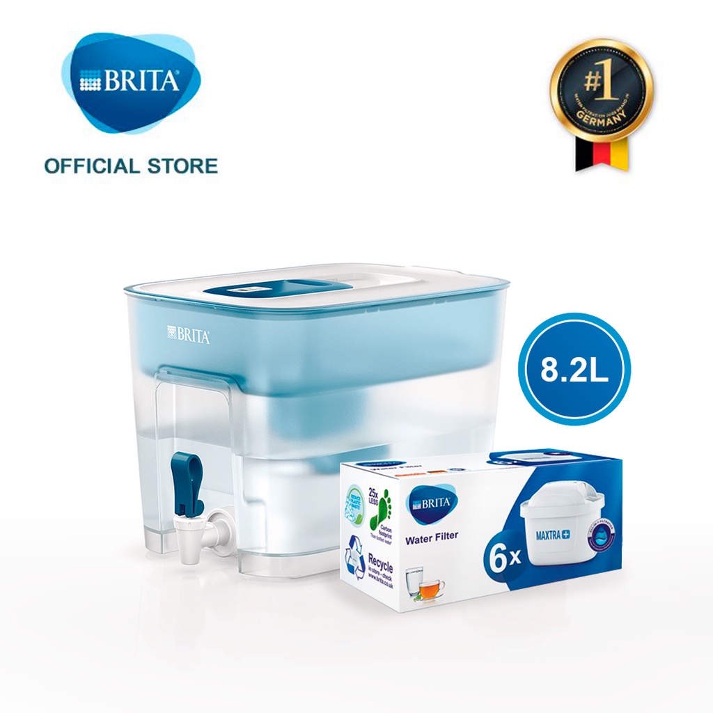 Combo Bình lọc nước BRITA Flow 8.2L kèm Hộp 6 lõi lọc BRITA Maxtra Plus Chính Hãng