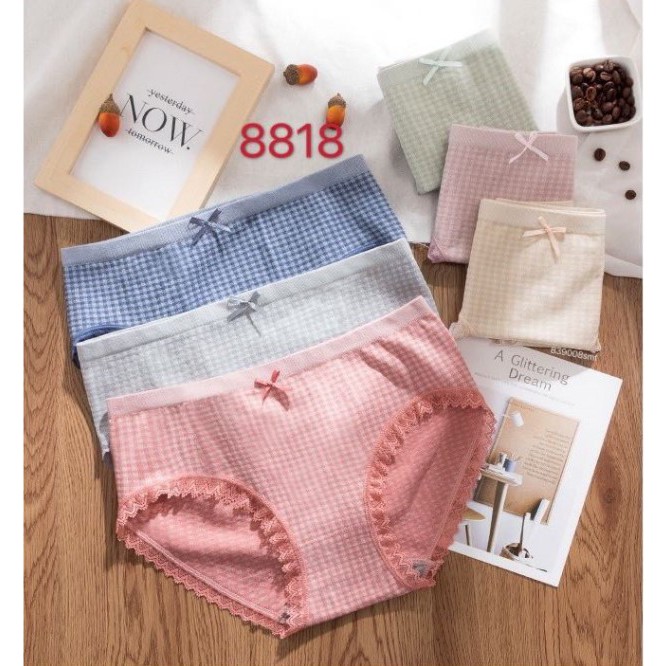 Set 5 chiếc Quần lót nữ xuất Nhật, quần chip nữ Cotton tăm co giãn 4 chiều | BigBuy360 - bigbuy360.vn