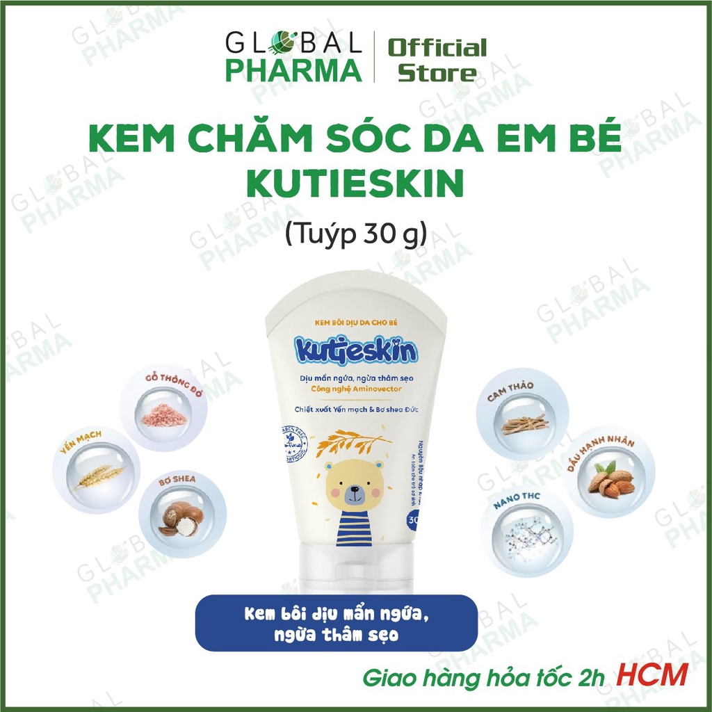 KUTIESKIN - Kem Bôi Da Tự Nhiên Chăm Sóc Làn Da Bé [Dưỡng Ẩm/ Chàm Sữa/ Mẩn Ngứa, Hăm] (Tuýp 30g)