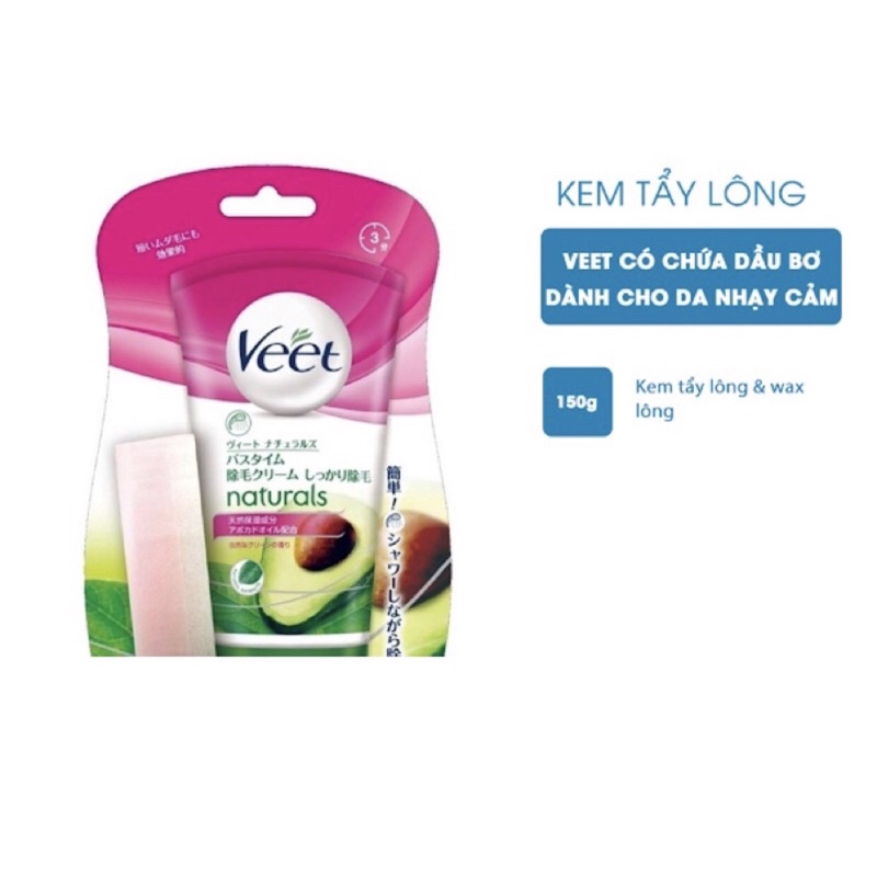 Kem Tẩy Lông Veet Nhật Bản 150g kèm mút