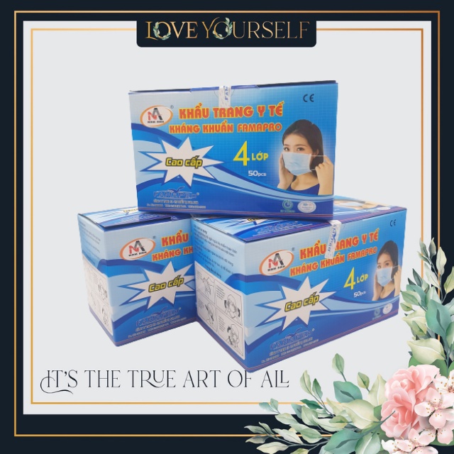 Gói siêu rẻ - Combo 3 hộp khẩu trang y tế Cô Gái 4 lớp kháng khuẩn chống bụi 99% 50 cái/1 hộp thuộc công ty Nam Anh