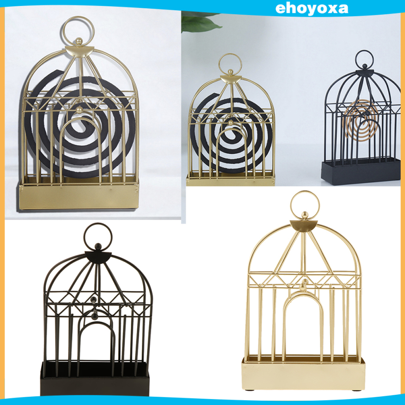 Mosquito-repellent Incense Rack Mosquito Coils Holder Stand Burner Case Retro Bird Cage Shape Iron Home Decoration Incense Accessories