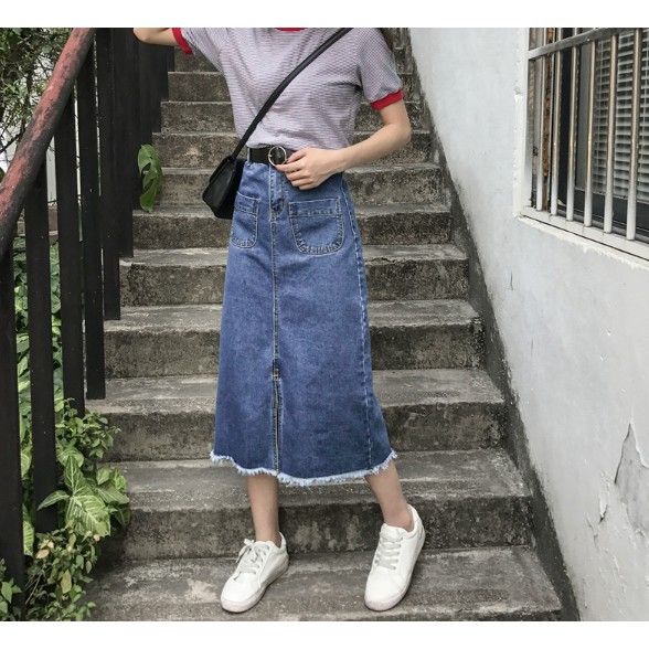 (SẴN)Chân váy jeans- chân váy bò dáng dài hàng Quảng Châu | BigBuy360 - bigbuy360.vn