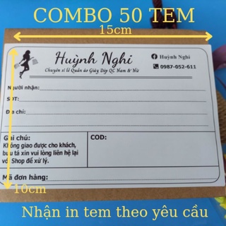 100 Tem Hóa Đơn In Sẵn Thông Tin Cho Shop Thời Trang Có Sẵn Keo Kích thước 10cmx15cm