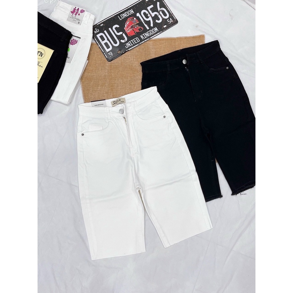 Quần ngố trắng jeans co giãn ôm dáng QJ103