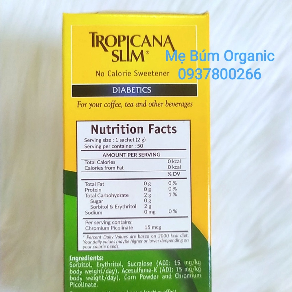 Đường Bắp Ăn Kiêng Không Calo Tropicana Slim Diabetics .