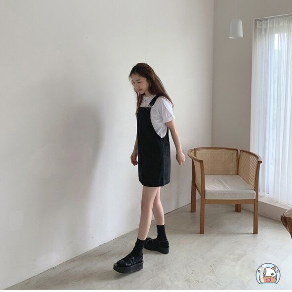 Đầm Yếm denim Phong Cách Hàn Quốc Ngọt Ngào Mùa Hè Cho Nữ