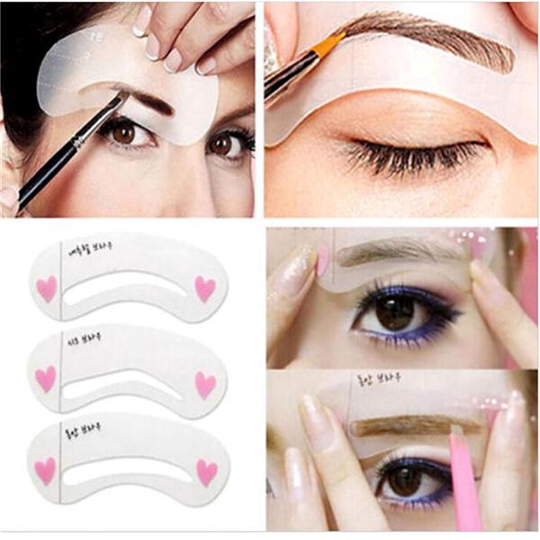 Set 3 Khuôn Hỗ Trợ Tô Lông Mày 3 Kiểu Tự Làm Đẹp Mắt