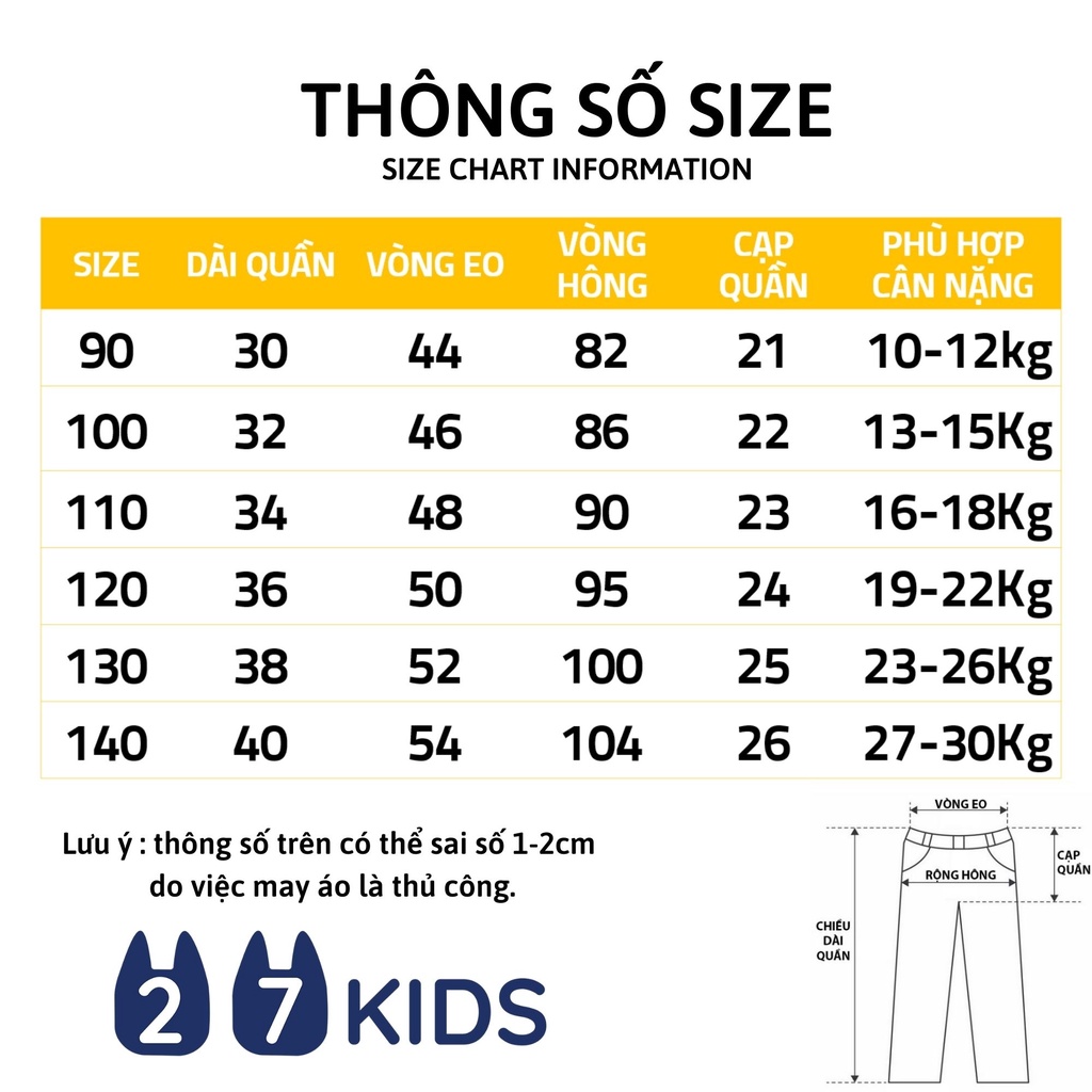 Quần short bé trai 27Kids Quần đùi thể thao nam 100% Cotton cho trẻ từ 2-10 tuổi BSPS3