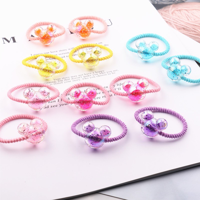 Set 2 Dây Cột Tóc Hình Thú Dễ Thương Cho Bé Gái